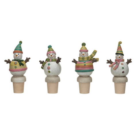 Merry & Bright Snowman Bottle Stopper, A