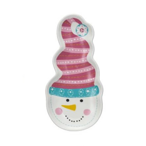Merry & Bright Snowman With Hat Dish, B