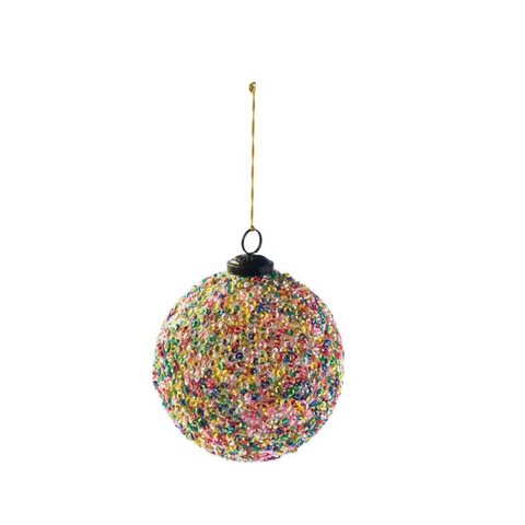 Merry & Bright Sequined Ball Ornament, 3"