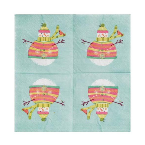 Merry & Bright Snowman Cocktail Napkins