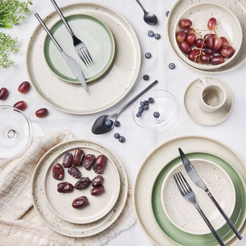 Mesa Ceramics Uno Speckle Stoneware Salad Plate - Green