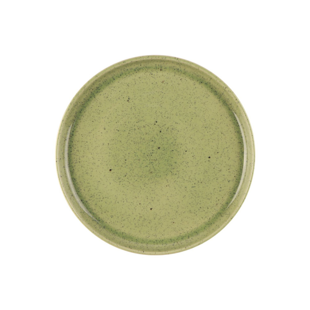 Mesa Ceramics Uno Speckle Stoneware Dessert Plate - Green