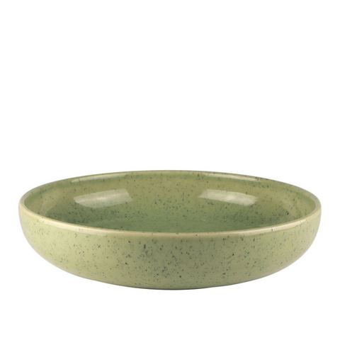 Mesa Ceramics Uno Speckle Stoneware Pasta Bowl - Green
