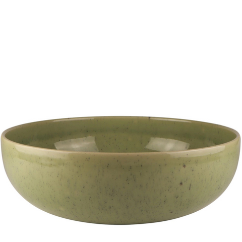 Mesa Ceramics Uno Speckle Stoneware Salad Bowl - Green