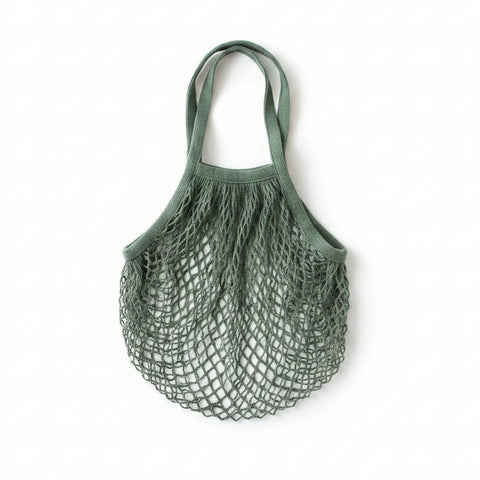 Saint-Malo Mesh Market Tote - Green Long Handle