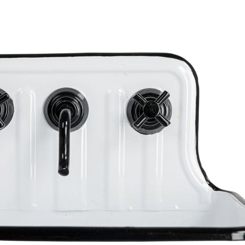 Metal Sink Soap Dish, White + Black