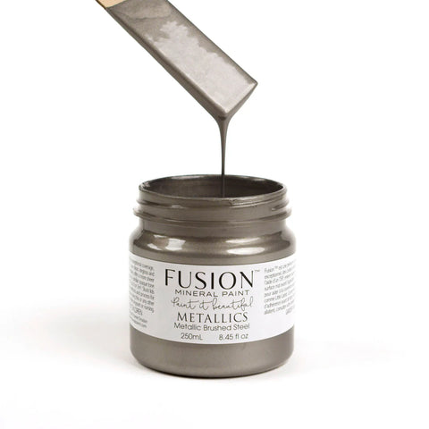 Brushed Steel Metallic Paint - Fusion Mineral Paint, Tester 1.25oz/37ml