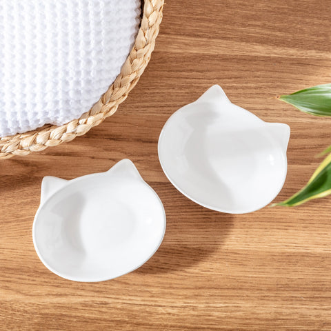 Milo Cat Dish - White