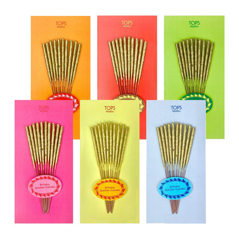 Mini 4" Gold Birthday Sparkler Candles - TOPS Malibu