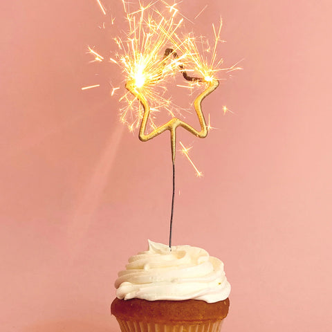 Mini 4" Gold Star Sparkler Wand Card - TOPS Malibu