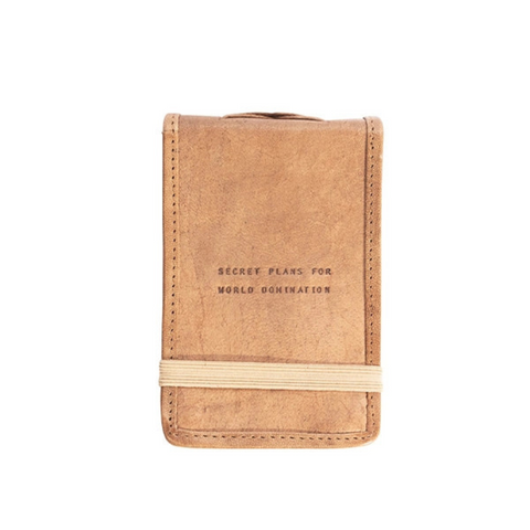 Mini Secret Plans Leather Journal 4" x 6"