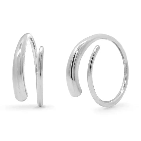 Minimalist Wrap Pull Through Hoop Earrings