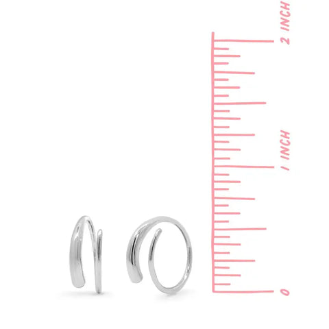 Minimalist Wrap Pull Through Hoop Earrings