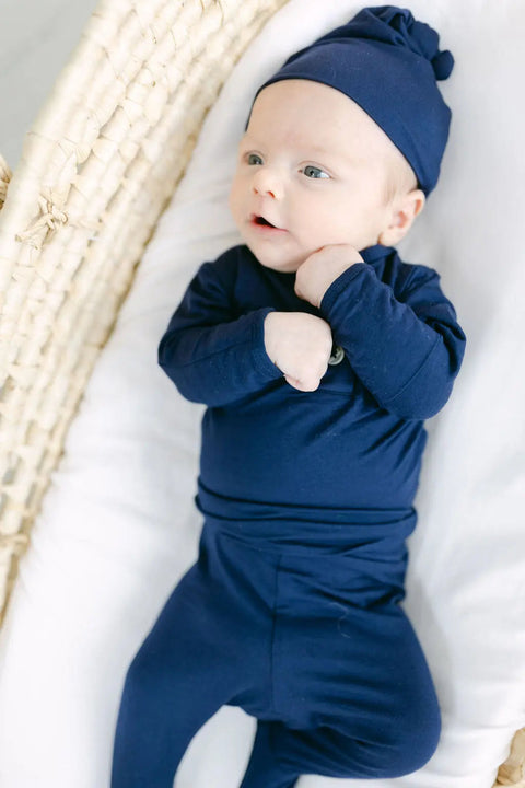 3-Piece Baby Outfit - Newborn Take Home Outfit - Navy Blue - Stroller Society