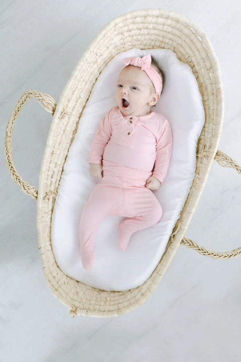 Top and Bottom Outfit, Hat and Headband Set (Newborn - 12 months) - Pink - Stroller Society