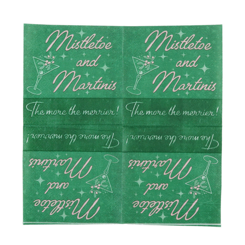 Mistletoe And Martinis Paper Cocktail Napkins