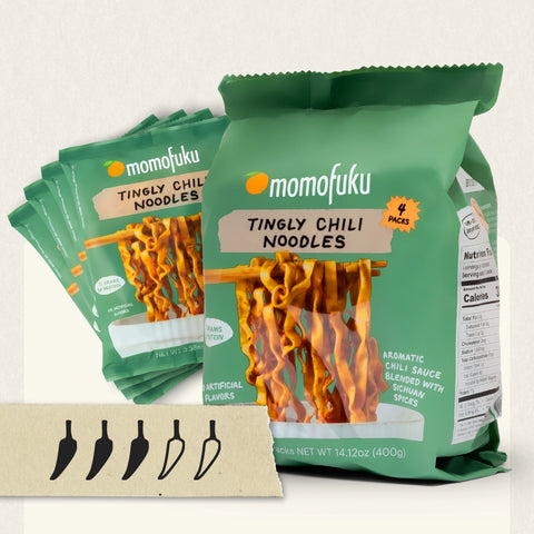 Momofuku Tingly Chili Wavy Noodles - 4 Pack