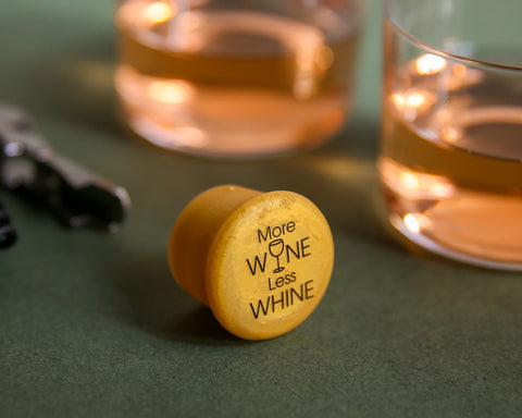 More Wine Less Whine Wine Cap - CapaBunga®