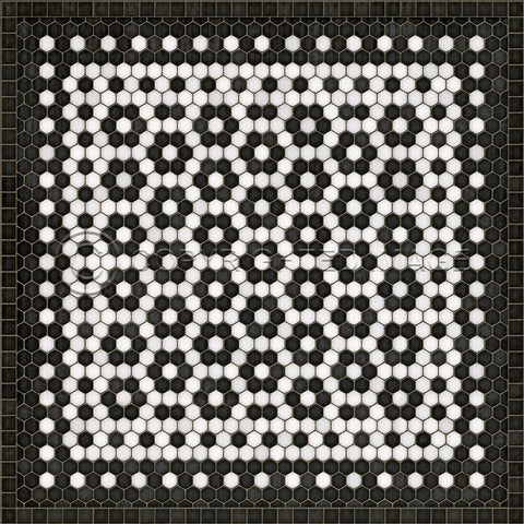 Mosaic C "Catherine Street" Vinyl Floorcloth - Spicher & Co.