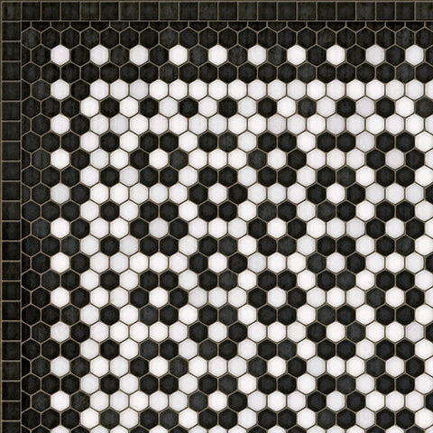 Mosaic C "Catherine Street" Vinyl Floorcloth - Spicher & Co.