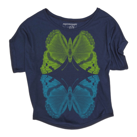 Moths Renata Tee by Supermaggie - Dark Sea