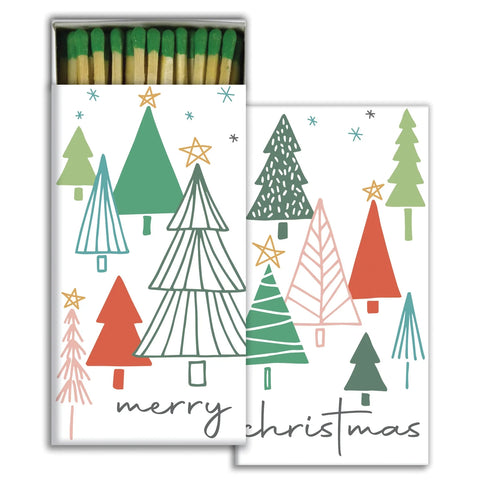 Multicolor Christmas Trees Boxed Matches