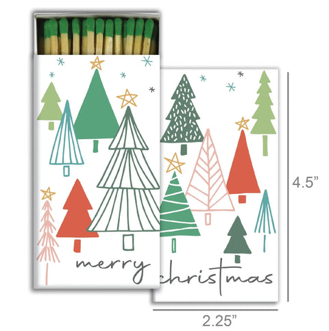 Multicolor Christmas Trees Boxed Matches