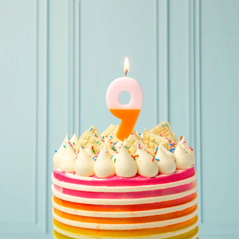 Multicolored Birthday Number Candle - 9