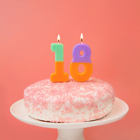 Multicolored Birthday Number Candle - 8