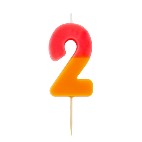 Multicolored Birthday Number Candle - 2