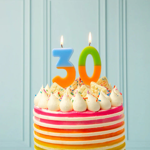 Multicolored Birthday Number Candle - 3