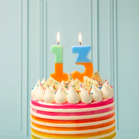 Multicolored Birthday Number Candle - 3