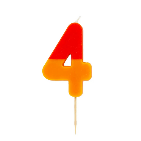 Multicolored Birthday Number Candle - 4