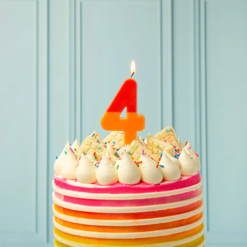 Multicolored Birthday Number Candle - 4