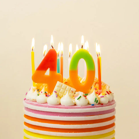 Multicolored Birthday Number Candle - 4