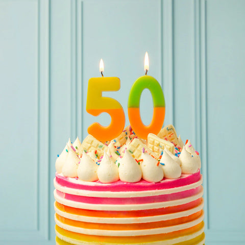 Multicolored Birthday Number Candle - 0