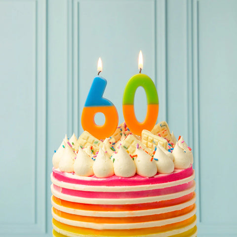 Multicolored Birthday Number Candle - 6