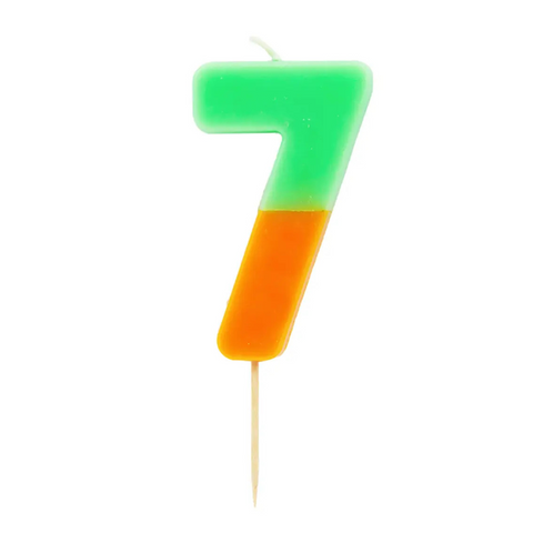 Multicolored Birthday Number Candle - 7