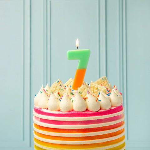 Multicolored Birthday Number Candle - 7