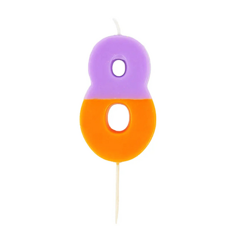 Multicolored Birthday Number Candle - 8