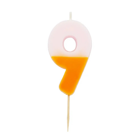 Multicolored Birthday Number Candle - 9