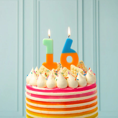 Multicolored Birthday Number Candle - 6