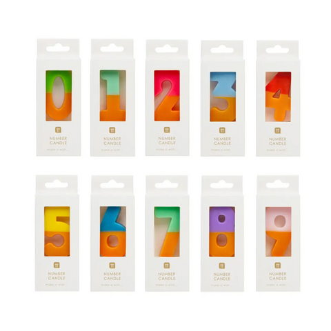 Multicolored Birthday Number Candle - 0