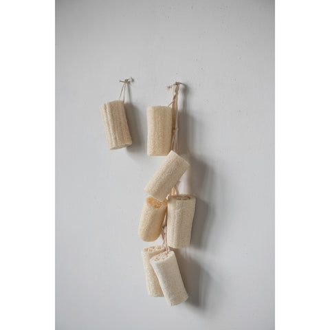 Natural Loofah Brush with Cotton Rope Hanger