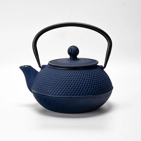 Navy Blue Hobnail Design Tea Pot