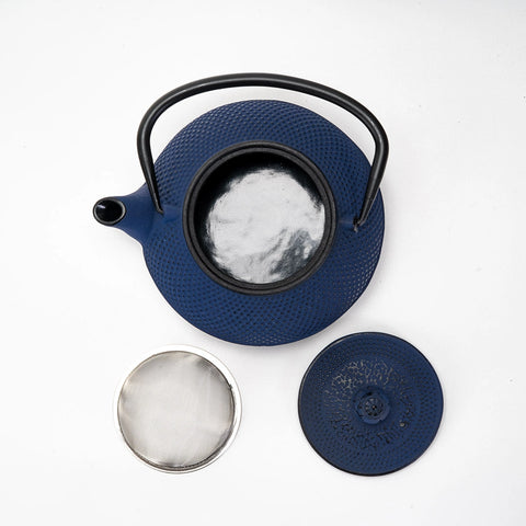 Navy Blue Hobnail Design Tea Pot