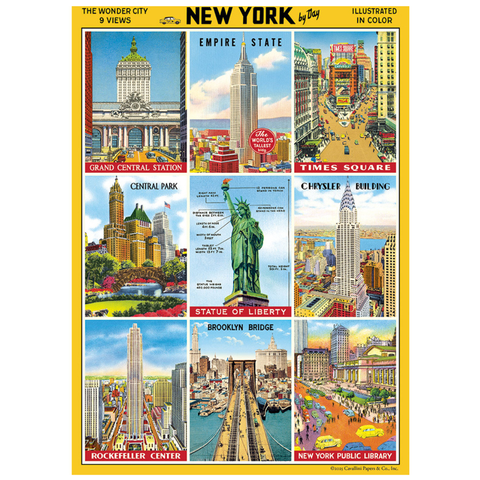 New York City by Day Poster - Cavallini Poster Wrap
