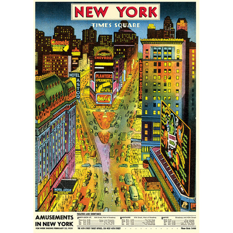 New York Times Square - Cavallini Poster Wrap