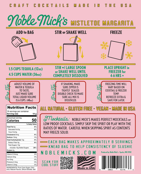 Noble Mick's Frozen Cocktails - Mistletoe Margarita