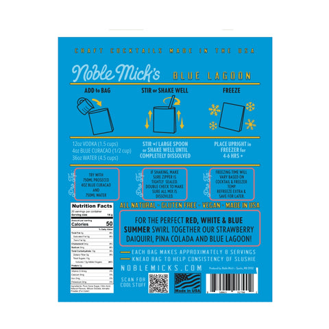 Noble Mick's Frozen Cocktails - Red, White, & Blue Summer - Blue Lagoon